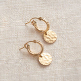 Hammered Coin Mini Hoops